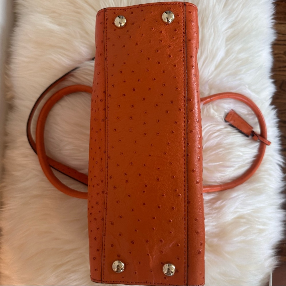 NWOT Michael Kors Orange Ostrage Embossed Leather Shoulder Bag with Gold Accents - Picture 12 of 12